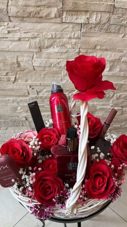 Panier cadeau Rouge Blossom