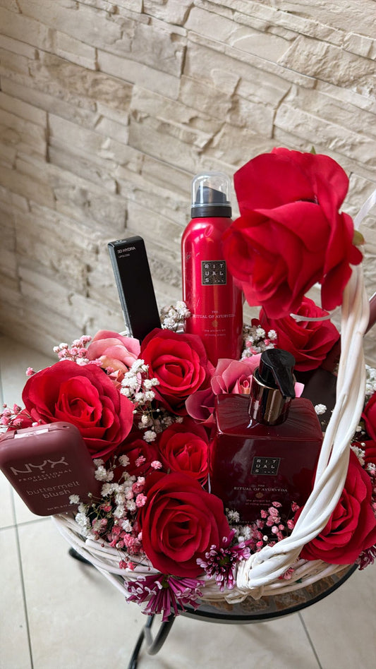 Panier cadeau Rouge Blossom