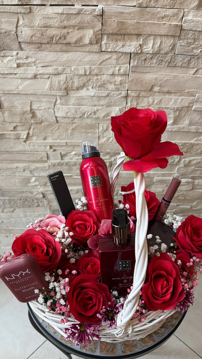Panier cadeau Rouge Blossom