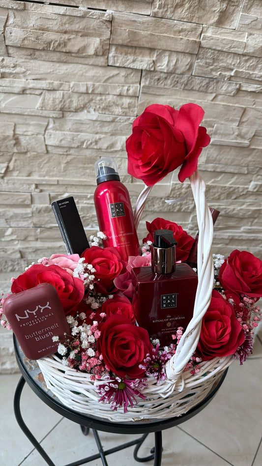 Panier cadeau Rouge Blossom